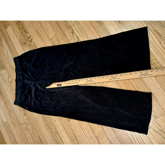 Valerie Stevens Women's Black Velvet Pants Wide Leg Elastic Waist Pull On M/P - Picture 6 of 8